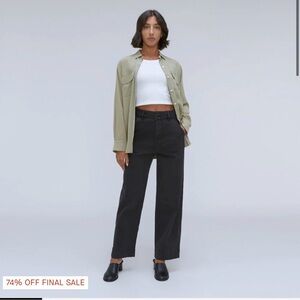 Everlane Organic Wide Leg Pant in Black